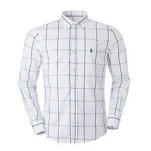 Camisa Ralph Lauren Masculina Berlim Xadrez Cor Branca