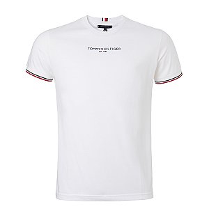 Camiseta Tommy Hilfiger Masculina Global Cuff Cor Branca