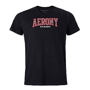 Camiseta Aeropostale Masculina Bordado Aerony Cor Preta