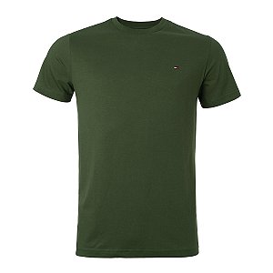 Camiseta Tommy Hilfiger Basica Masculina Essential Cotton Cor Verde Militar