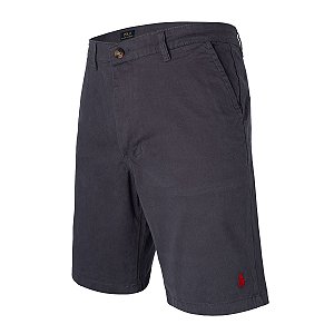 Bermuda Ralph Lauren Masculina Sarja Stretch Cor Cinza Escuro