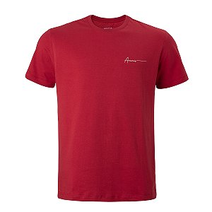 Camiseta Aramis Masculina Logo Escrita Cor Vermelha