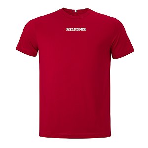 Camiseta Tommy Hilfiger Masculina Bordada Pequeno Cor Vermelha