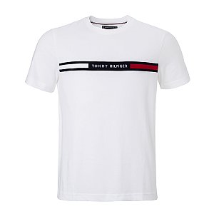 Camiseta Tommy Hilfiger Masculina Chest Insert Cor Branca