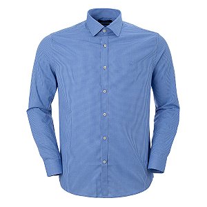 Camisa Aramis Masculina Algodao Slim Fit Xadrez Cor Azul