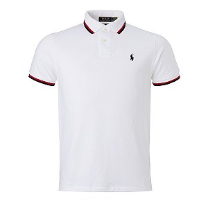 Polo Ralph Lauren Masculina Retilinea Slim Fit Cor Branca