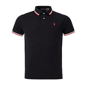 Polo Ralph Lauren Masculina Retilinea Slim Fit Cor Preta
