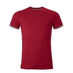 Camiseta Tommy Hilfiger Masculina Retilinea Cotton Cor Vermelha