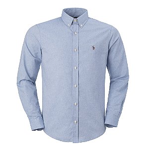Camisa Ralph Lauren Masculina Oxford Ponei Colorido Cor Azul
