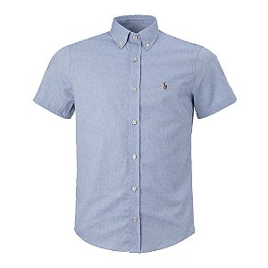 Camisa Ralph Lauren Masculina Mc Oxford Ponei Colorido Cor Azul