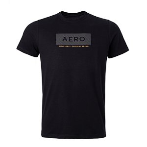 Camiseta Aeropostale Masculina Platinum NY Cor Preta