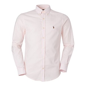 Camisa Ralph Lauren Masculina Oxford Ponei Colorido Rosa