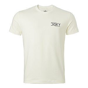 Camiseta Disky Masculina Life is Beautiful Cor Off White