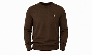 Sueter Ralph Lauren Masculino Fleece Sweatshirt Cor Marrom