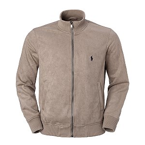 Jaqueta Ralph lauren Masculina Suede Gola Knit Cor Bege