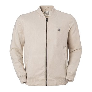 Jaqueta Ralph lauren Masculina Suede Knit Bomber Cor Areia