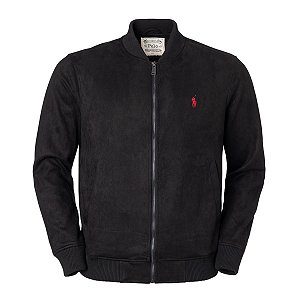 Jaqueta Ralph lauren Masculina Suede Knit Bomber Cor Preta