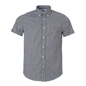 Camisa Tommy Hilfiger Masculina MC Xadrez Ginghan Preta