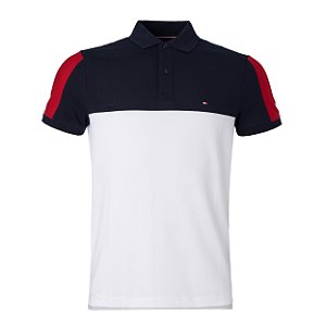 Polo Tommy Hilfiger Masculina Color Block