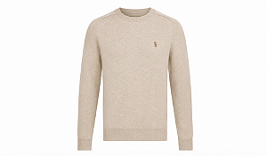 Sueter Ralph Lauren Masculino Fleece Sweatshirt Cor Bege