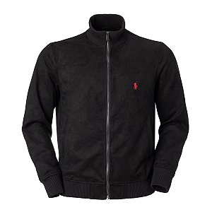 Jaqueta Ralph lauren Masculina Suede Gola Knit Cor Preto