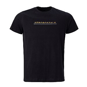 Camiseta Aeropostale Masculina Platinum  Cor Preta
