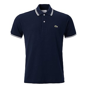 Polo Lacoste Masculina Retilinia Cor Marinho