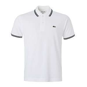 Polo Lacoste Masculina Retilinia Cor Branca