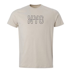 Camiseta Aeropostale NyC Cor Bege