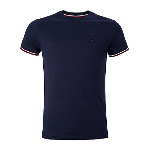 Camiseta Tommy Hilfiger Masculina Retilinea Cotton Cor Marinho