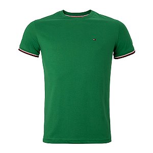 Camiseta Tommy Hilfiger Masculina Retilinea Cotton Cor Verde