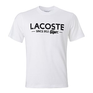 Camiseta Lacoste Masculina Estampada 1933 Cor Branca
