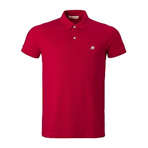 Polo Aeropostale Masculina Piquet A87 Simbolo Branco Cor Vermelha