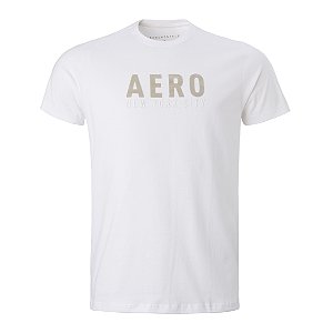 Camiseta Aeropostale Masculina New York Cor branca