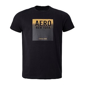 Camiseta Aeropostale Masculina Platinum Est Dourado Cor Preta