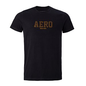 Camiseta Aeropostale Masculina Platinum bordada Cor Preta