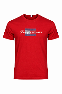 Camiseta Tommy Hilfiger Masculina Brand Love Cor Vermelha