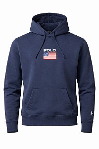 Moletom Ralph Lauren USA Com Capuz Cor Marinho
