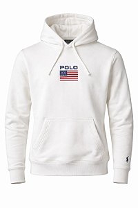 Moletom Ralph Lauren USA Com Capuz Cor Branco
