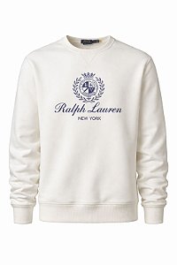 Moletom Ralph Lauren Estampado Gola careca Cor Branco