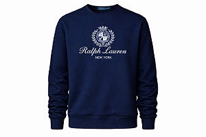 Moletom Ralph Lauren Estampado Gola careca Cor Marinho
