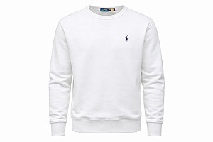 Moletom Ralph Lauren Basico Gola careca Cor Branco