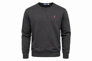 Moletom Ralph Lauren Basico Gola Careca Cor Preto
