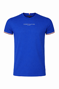 Camiseta Tommy Hilfiger Masculina Global Cuff Cor Azul
