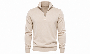 Sueter Polo Live Ziper Cor Bege