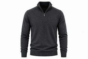Sueter Polo Live Ziper Cor Cinza