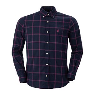 Camisa Ralph Lauren Masculina Xadrez Cor Marinho