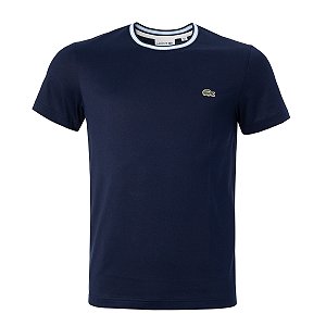 Camiseta Lacoste Masculina Retilinea Marinho