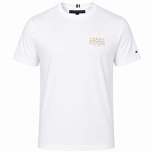 Camiseta Tommy Hilfiger Masculina Est Cor Branca