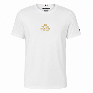 Camiseta Tommy Hilfiger Masculina Bordada Cor Branca